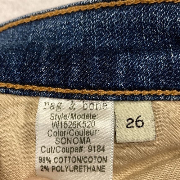 Rag & Bone ~ The Capri Jeans in Sonoma Wash ~ Size 26 - Picture 9 of 15